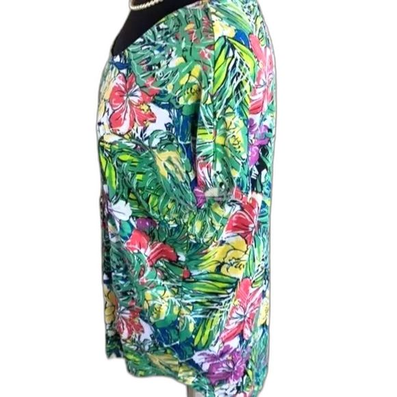 Palm Harbour Floral Sequin Short Sleeve Top Med LTOP166 - Picture 2 of 3